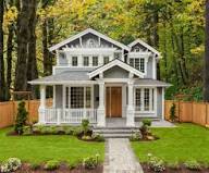 White suburban home surrounded by trees representing Veteran refinance mortgage, income property mortgage, mortgage after foreclosure, cash out mortgage refinance, and jumbo home purchase loan options.